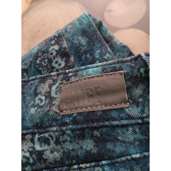 Paige All Over Floral Skinny Skyline Ankle Peg Blue Watercolor Denim Jeans 30 - Picture 5 of 11